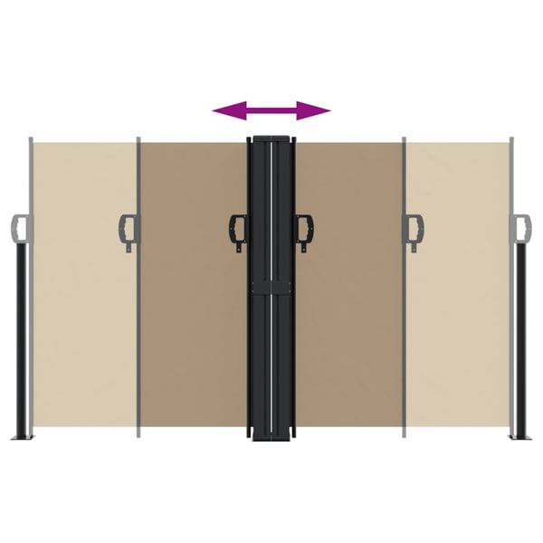 vidaXL Uttrekkbar sidemarkise 140x1000 cm gråbrun