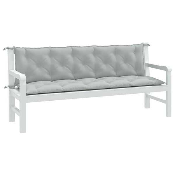vidaXL hynder til havebænk 2 stk. 180x50x7 cm stof meleret lysegrå