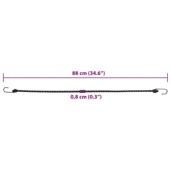 vidaXL elastiksnore 50 stk. med refleksstriber og kroge 88 cm