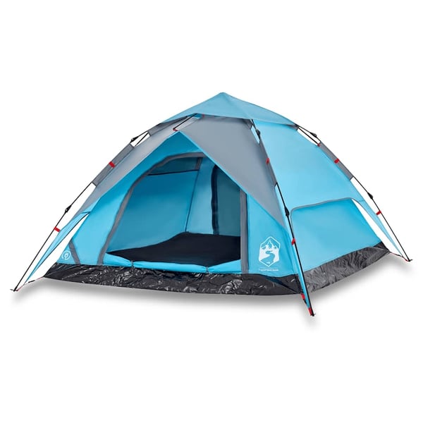vidaXL Kuppeltelt for camping 4 personer blå hurtigutløser