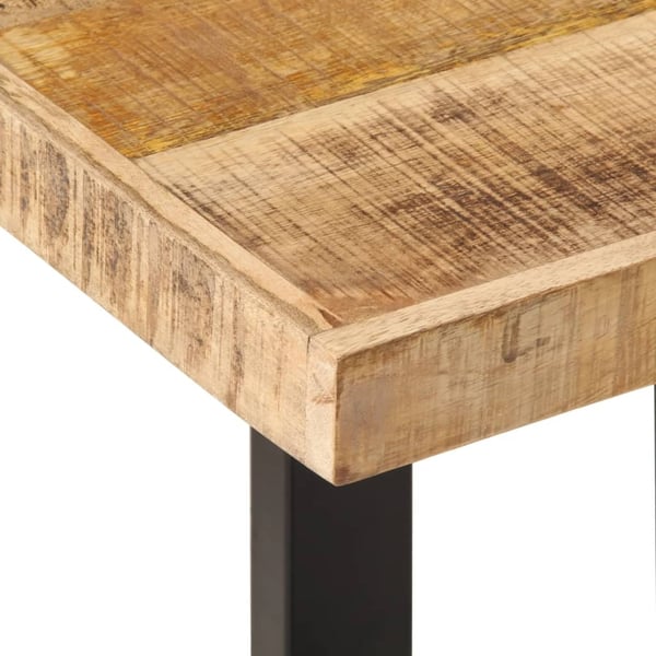 vidaXL Benk 160 cm grovt heltre mangotre og stål