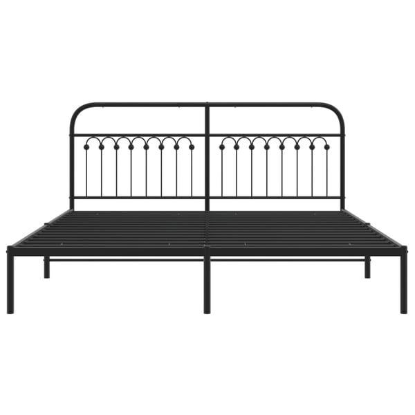 vidaXL sengeramme med sengegavl 183x213 cm metal sort