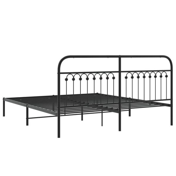 vidaXL sengeramme med sengegavl 183x213 cm metal sort