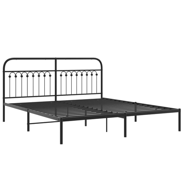 vidaXL sengeramme med sengegavl 183x213 cm metal sort