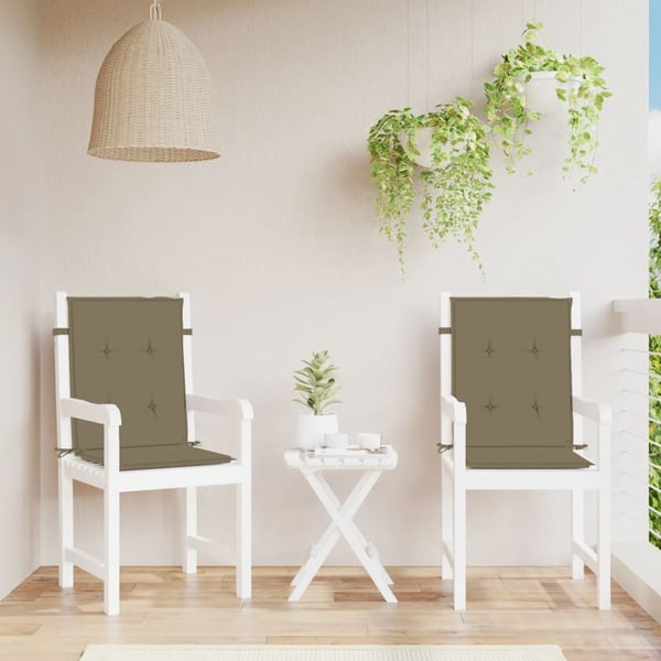 vidaXL stolehynder med lav ryg 2 stk. 100x50x4 cm stof gråbrun