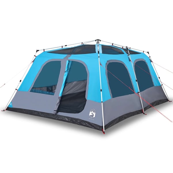vidaXL Familietelt for camping 10 personer blå hurtigutløser