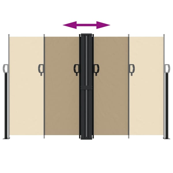 vidaXL Uttrekkbar sidemarkise beige 160x1200 cm