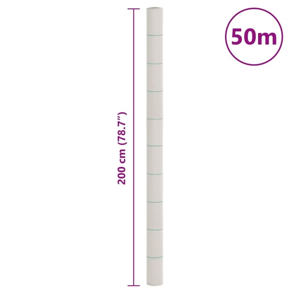 vidaXL Kontrollmatte for ugress hvit 2x50 m PP