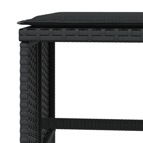 vidaXL haveskammel med hynder 4 stk. 40x40x35 cm polyrattan sort