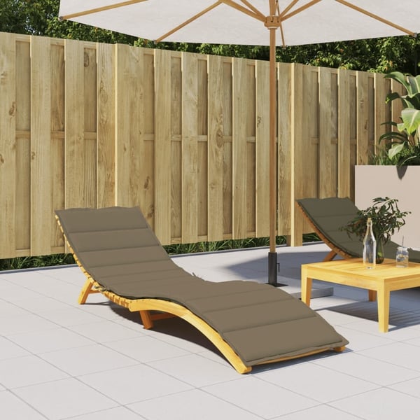 vidaXL Solsängsdyna melerad taupe 200x50x4 cm tyg