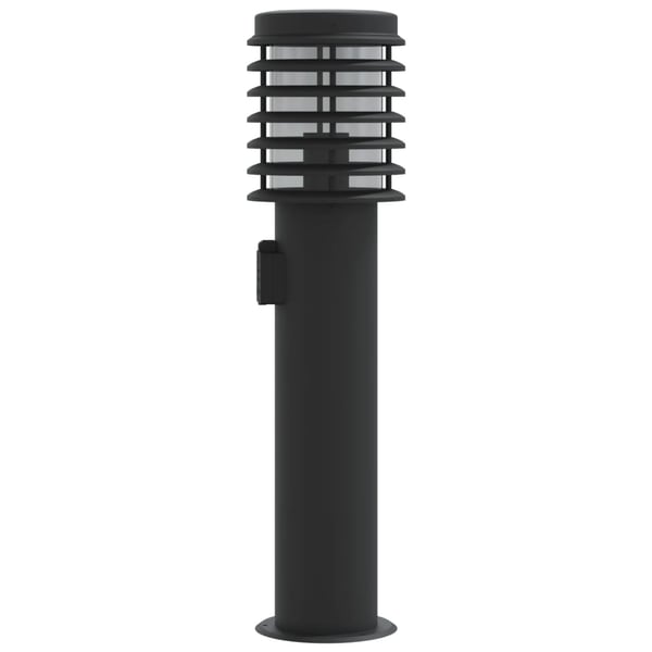 vidaXL udendørs standerlamper 3stk stikkontakt 60cm rustfrit stål sort
