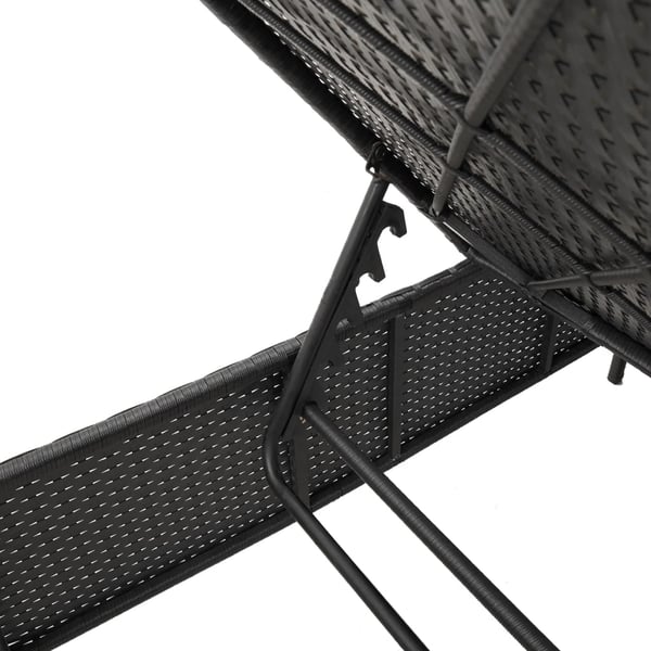 vidaXL liggestol med bord og hynde polyrattan sort