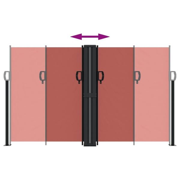 vidaXL Uttrekkbar sidemarkise terrakotta 140x600 cm