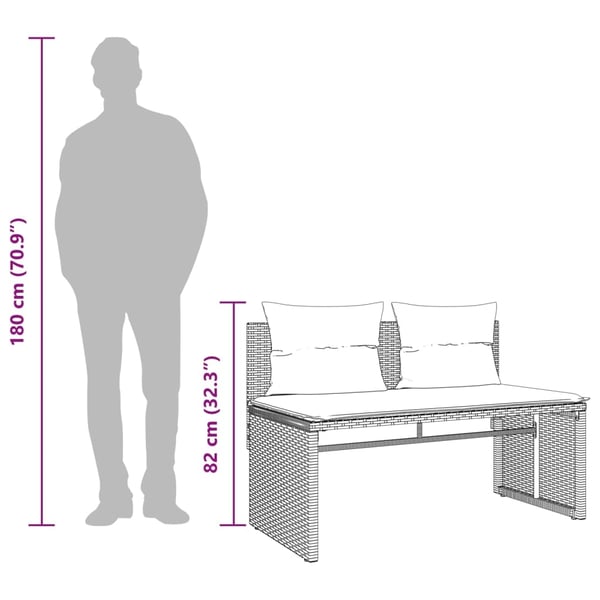 vidaXL sofasæt til haven 4 dele med hynder polyrattan beige