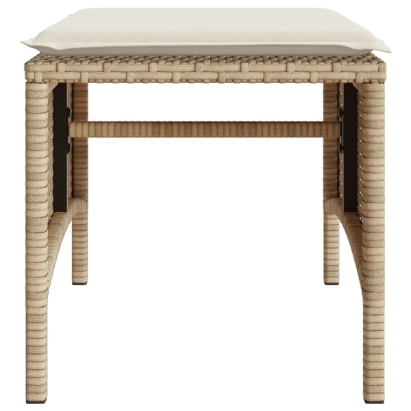 vidaXL 2-personers havesofa med bord og skamler polyrattan beige