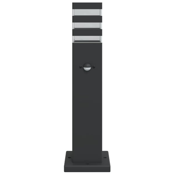 vidaXL udendørs standerlampe med sensor 50 cm aluminium sort