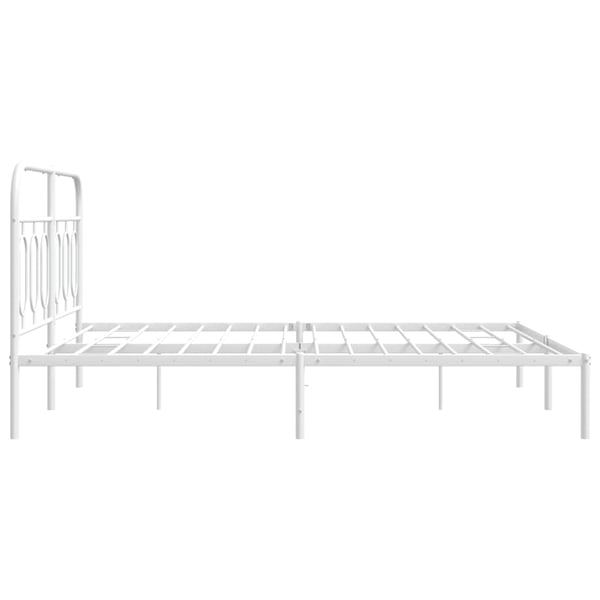 vidaXL Sengeramme i metall med hodegavl hvit 140x200 cm