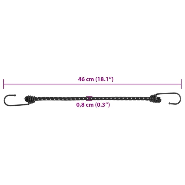vidaXL elastiksnore 25 stk. med refleksstriber og kroge 46 cm
