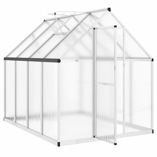 vidaXL drivhus med fundamentramme 224x169x195 cm aluminium sølvfarvet