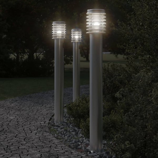 vidaXL udendørs standerlamper 3 stk. 110 cm rustfrit stål sølvfarvet