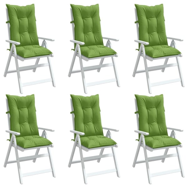vidaXL stolehynder med høj ryg 6 stk. 120x50x7 cm stof grøn