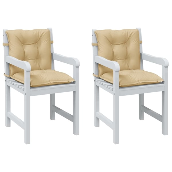 vidaXL stolehynder med lav ryg 2 stk. 100x50x7 cm stof beige