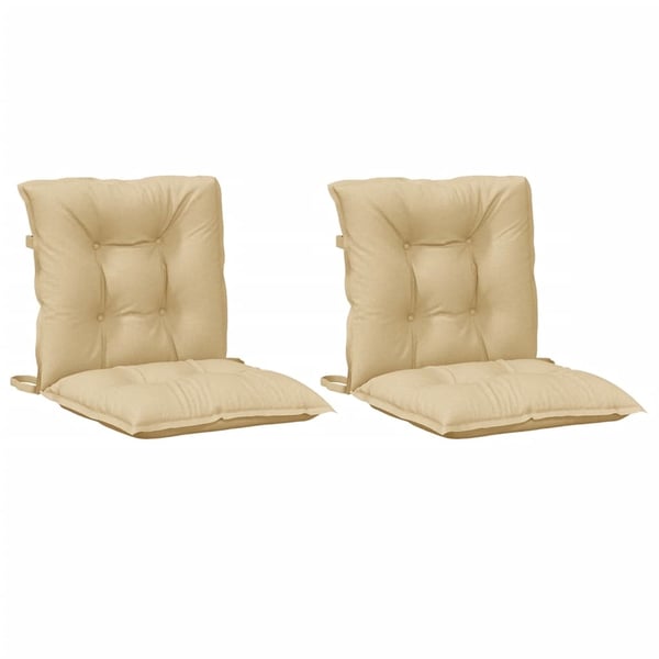 vidaXL stolehynder med lav ryg 2 stk. 100x50x7 cm stof beige
