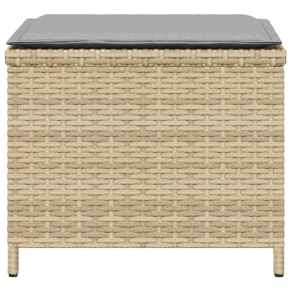 vidaXL haveskamler 4 stk. med hynder 40x40x35 cm polyrattan beige