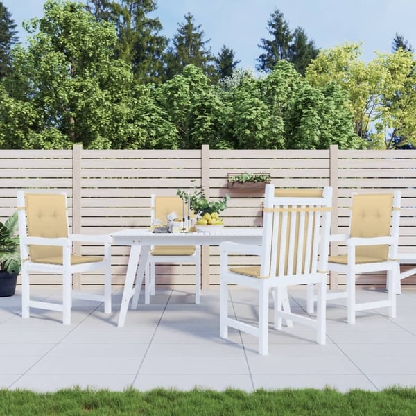 vidaXL stolehynder med lav ryg 4 stk. 100x50x4 cm stof beige