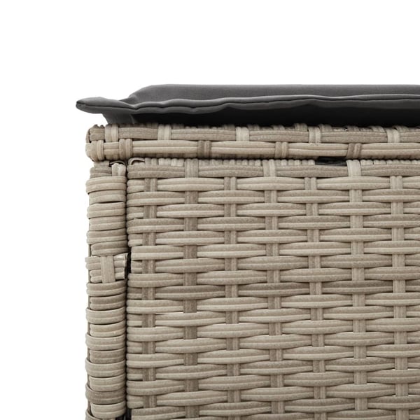 vidaXL loungesofa med bord og hynde polyrattan lysegrå