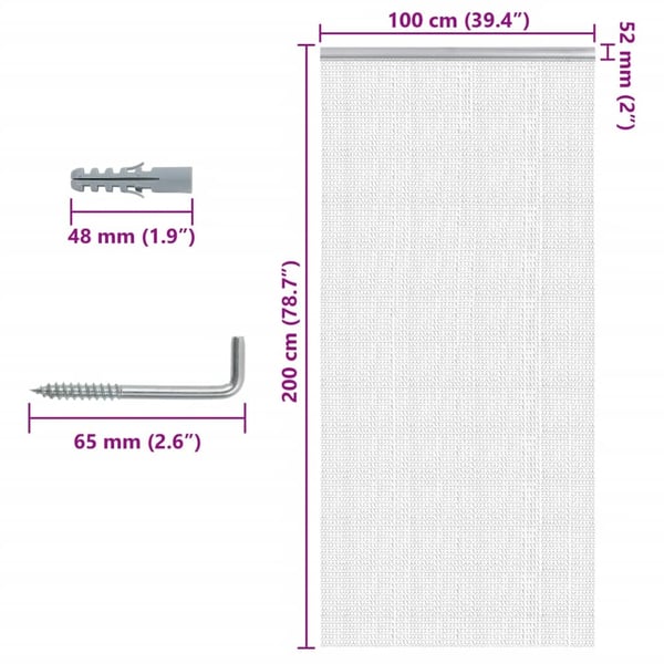 vidaXL insektskærm til dør 100x200 cm aluminium