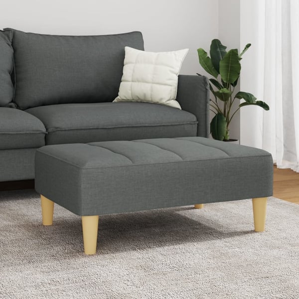 vidaXL fodskammel 77x55x31 cm stof mørkegrå