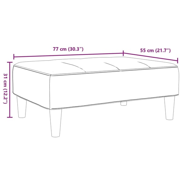 vidaXL fodskammel 77x55x31 cm stof mørkegrå