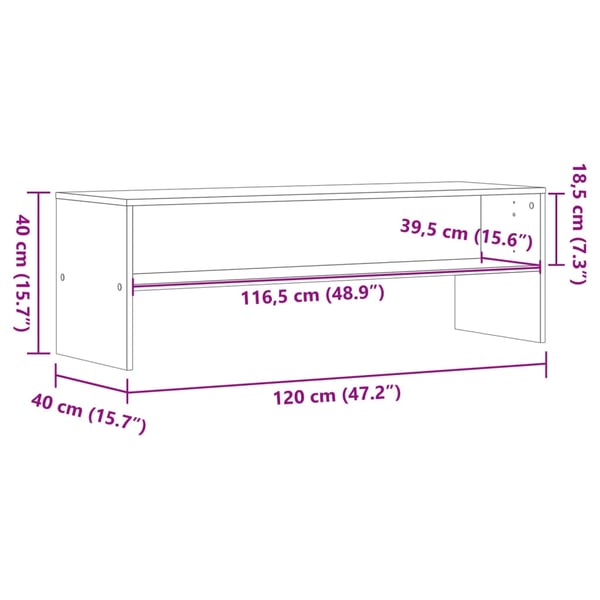 vidaXL TV-benk grå sonoma 120x40x40 cm sponplate