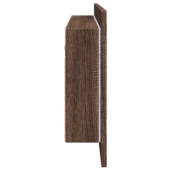 vidaXL LED-speilskap for baderom brun eik 100x12x45 cm