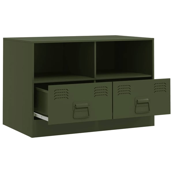 vidaXL TV-benker 2 stk olivengrønn 67x39x44 cm stål