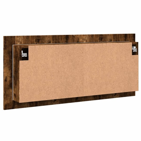 vidaXL LED-speilskap til baderom røkt eik 100x12x45 cm