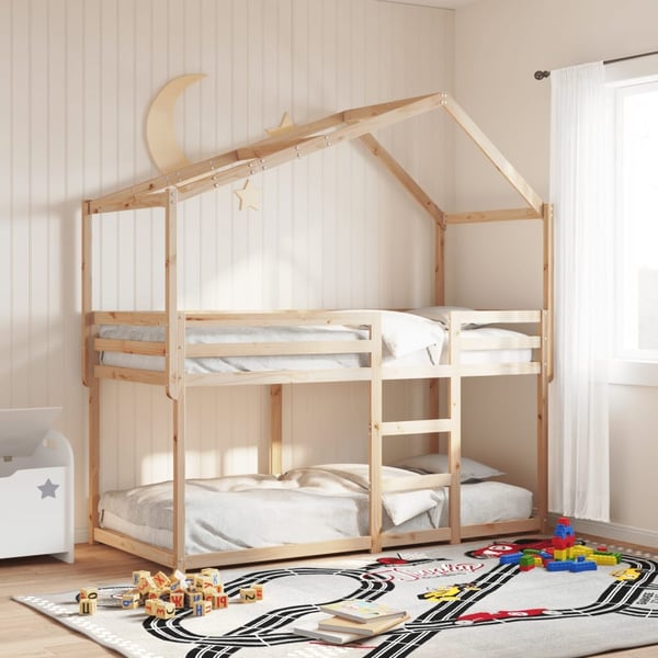 vidaXL Tak for barneseng 213x95,5x144,5 cm heltre furu