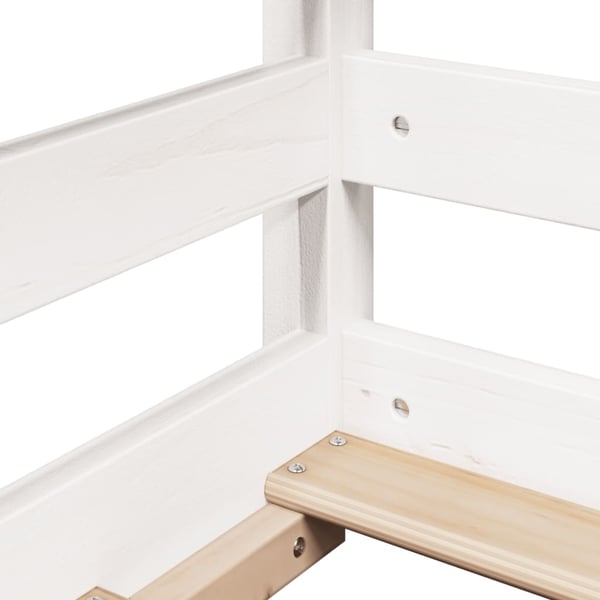 vidaXL Barneseng med tak hvit 75x190 cm heltre furu