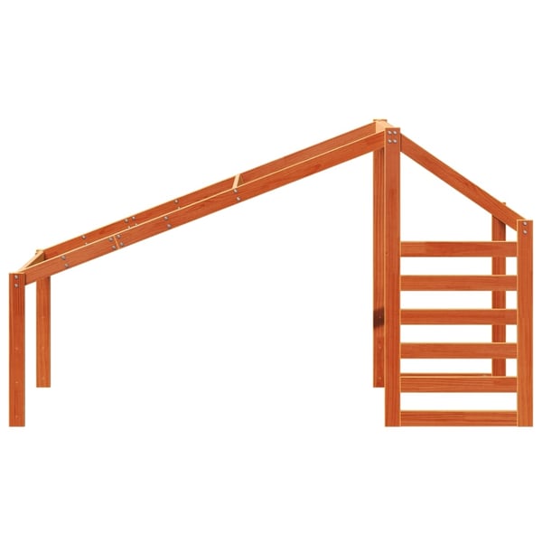 vidaXL Tak for barneseng voksbrun 198x97x113 cm heltre furu