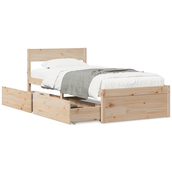 vidaXL Sengeramme uten madrass 90x190 cm heltre furu