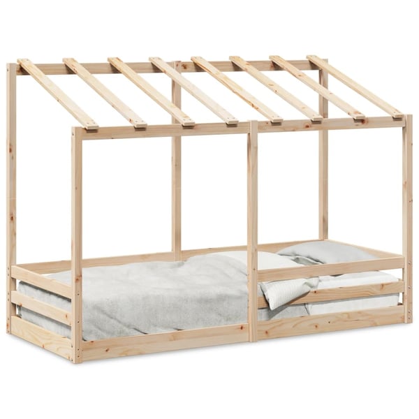 vidaXL Barneseng med tak 75x190 cm heltre furu