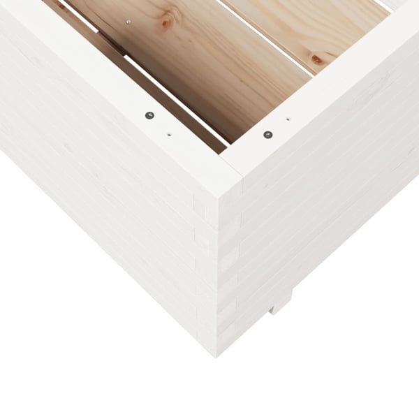 vidaXL Plantekasse hvit 70x70x49,5 cm heltre furu
