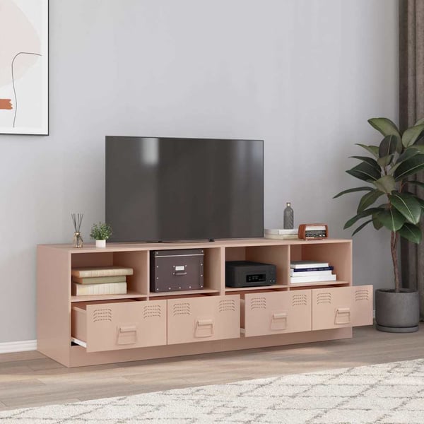 vidaXL TV-benker 2 stk rosa 67x39x44 cm stål