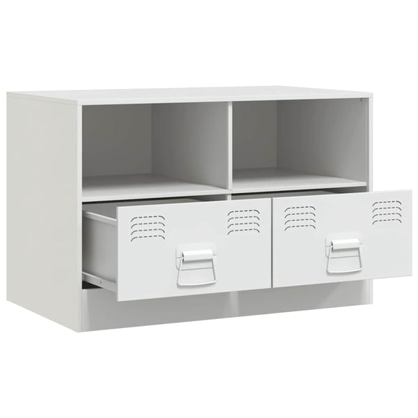 vidaXL TV-benker 2 stk hvit 67x39x44 cm stål