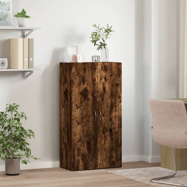 vidaXL Skoskap røkt eik 60x32x115 cm konstruert tre