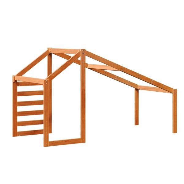vidaXL Tak for barneseng voksbrun 188x97x113 cm heltre furu