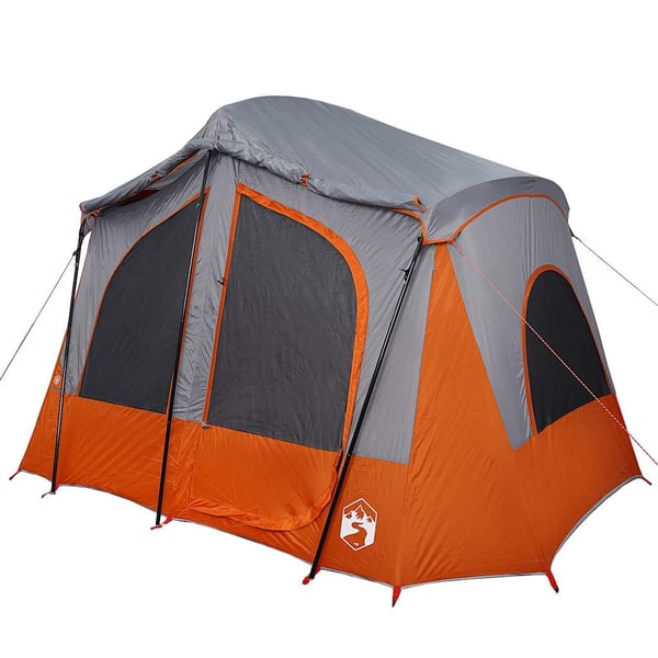 vidaXL Campingtelt 5 personer grå og oransje vanntett