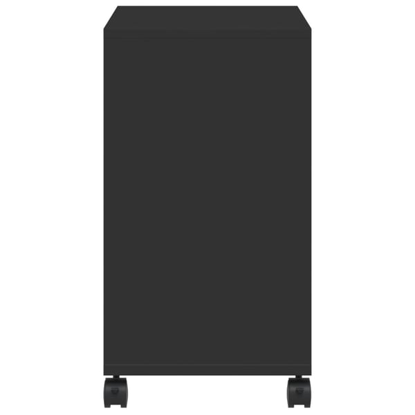 vidaXL sidebord med hjul 50x30x55 cm konstrueret træ sort