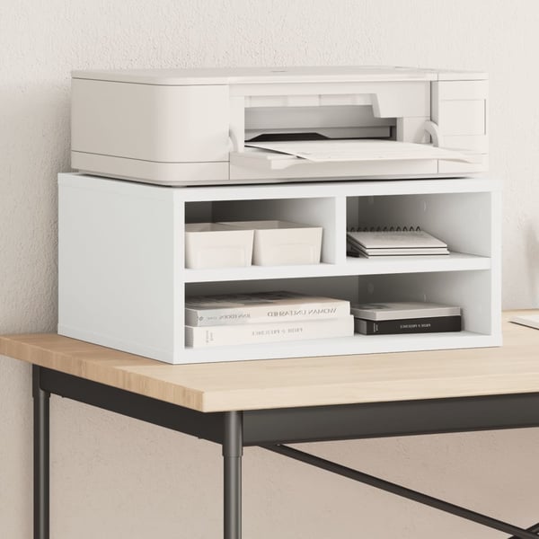 vidaXL printerstativ 49x40x22,5 cm konstrueret træ hvid